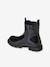 Patent Boots with Zip & Elastic for Girls ecru+navy blue - vertbaudet enfant 