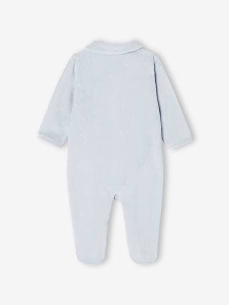 Pack of 2 Velour Sleepsuits with Front Opening for Babies cappuccino+pale blue+rose - vertbaudet enfant 