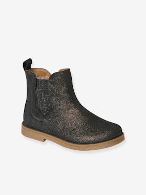 Boots festons en cuir filles  - vertbaudet enfant