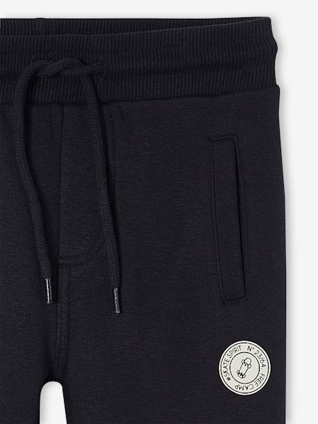 Pantalon jogging Basics garçon en molleton dark bleu ardoise+gris moyen chiné+marine chiné+noir+noir chiné+noisette+ocre+rouge+vert sapin - vertbaudet enfant 