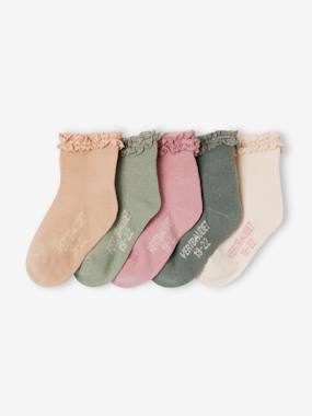 Bébé-Lot de 5 paires de mi-chaussettes dentelle bébé