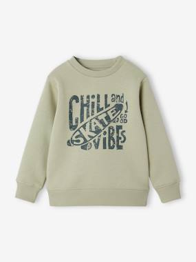 Boys-Cardigans, Jumpers & Sweatshirts-Basics Sweatshirt with Graphic Motif for Boys