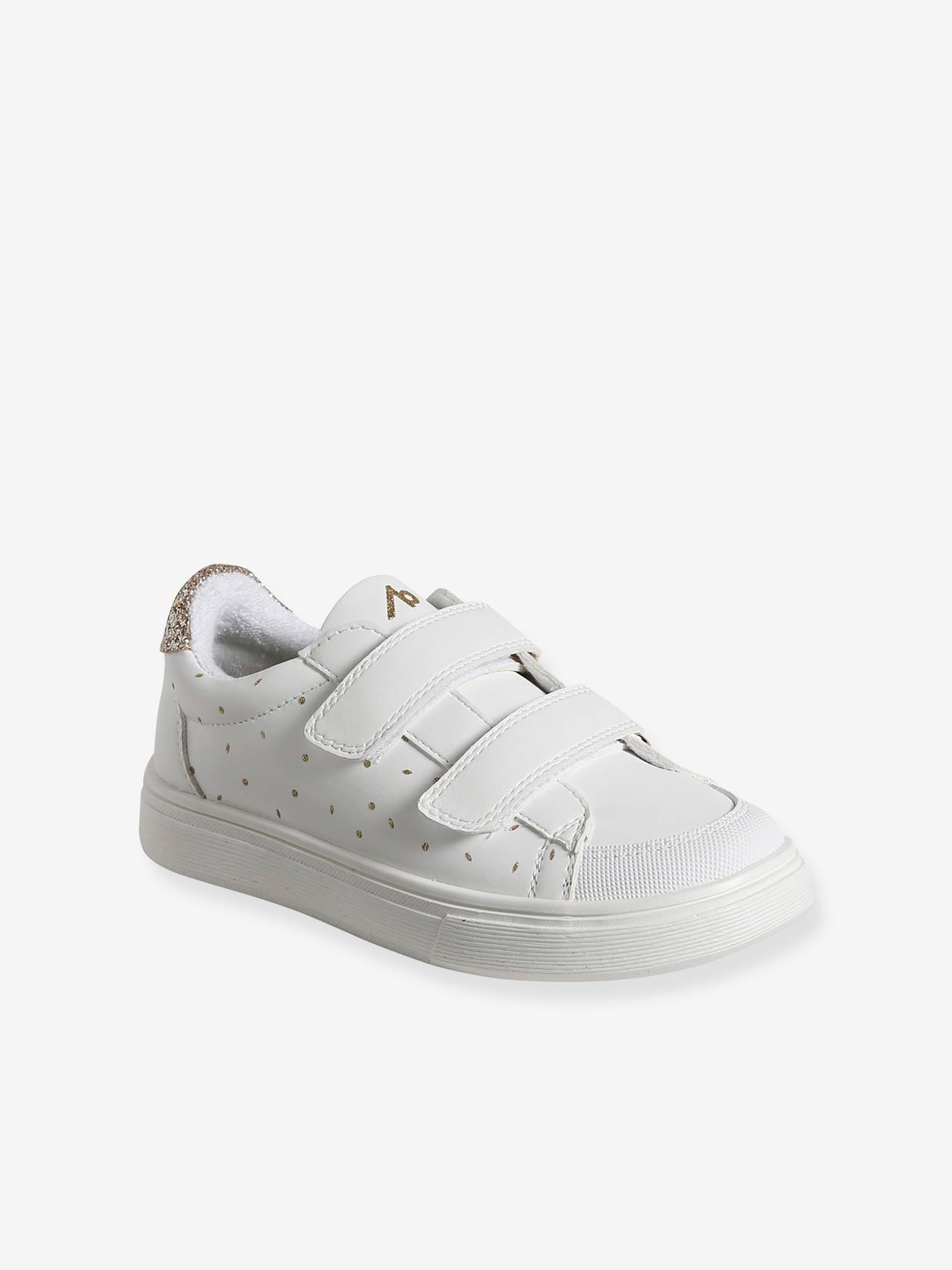 Baskets enfant details dores blanc imprime Chaussures