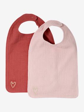 -Lot de 2 bavoirs personnalisables en gaze de coton