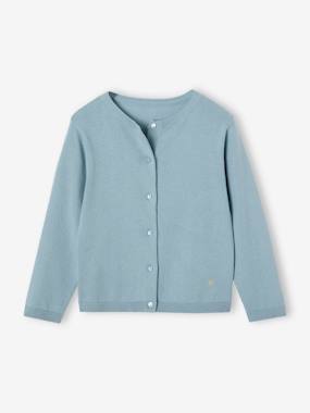 Girls-Cardigans, Jumpers & Sweatshirts-Fine Knit Basics Cardigan for Girls