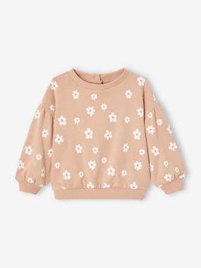 Baby-Jumpers, Cardigans & Sweaters-Printed Sweatshirt in Fleece, for Babies