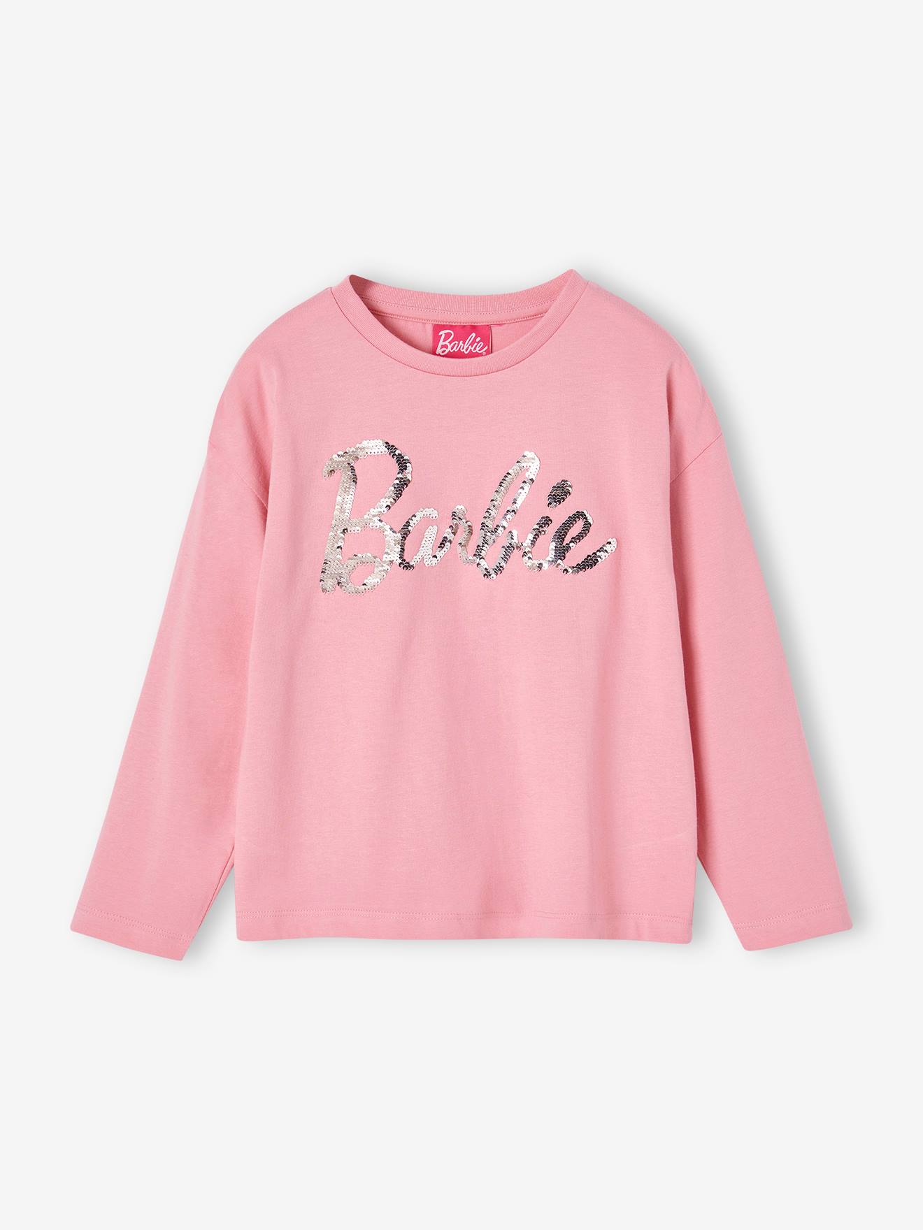 Barbie Top, Motifs with Reversible Sequins, for Girls - sweet pink