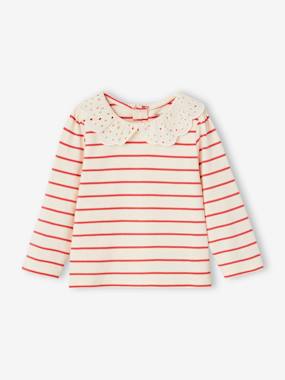 Baby-Long Sleeve Top with Embroidered Collar, for Babies