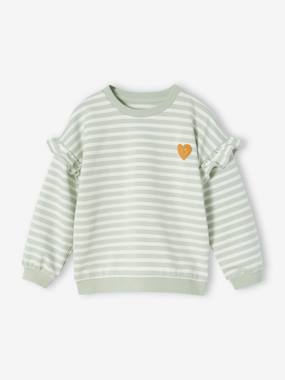 Girls-Sailor-type Sweatshirt with Ruffles on the Sleeves, for Girls