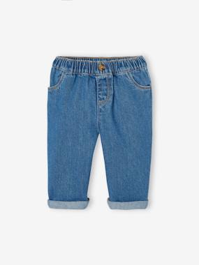 Baby-Trousers & Jeans-Wide, Easy-to-Pull-On Jeans for Baby Boys