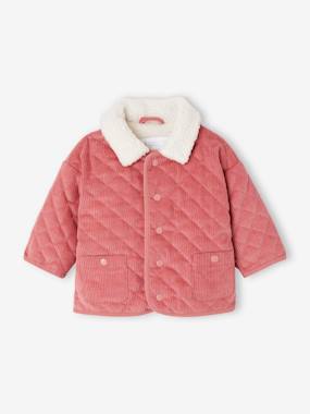 Baby-Quilted Corduroy Waistcoat with Sherpa Lining for Babies