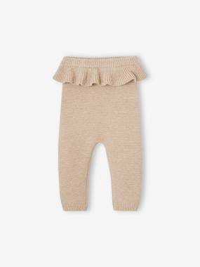 Baby-Knitted Trousers with Ruffle, for Babies