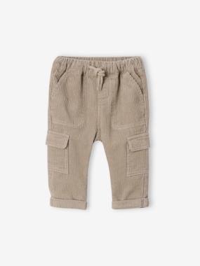 Baby-Trousers & Jeans-Corduroy Cargo-Style Trousers for Babies