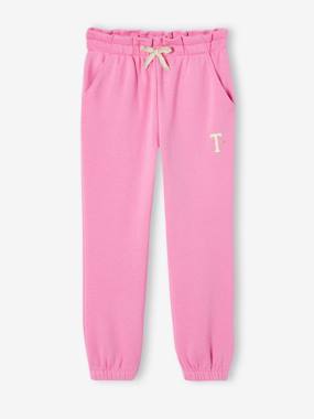 Pantalon De Jogging Enfant Fille - Coupe Droite Large, Couleur Unie, Doux Et Confortable Pour L'école