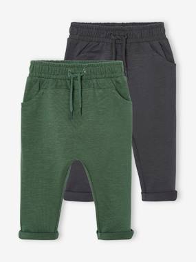 Baby-Trousers & Jeans-Pack of 2 Fleece Trousers for Babies, Basics