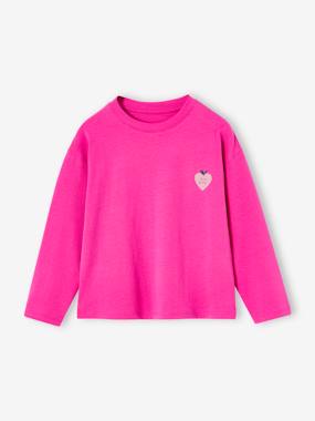 Girls-Tops-Basics Top with Motif on the Chest, for Girls