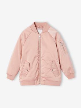 Girls-Bomber Jacket with Satiny Effect for Girls