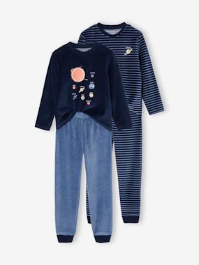 -Pack of 2 "Space" Pyjamas in Velour for Boys