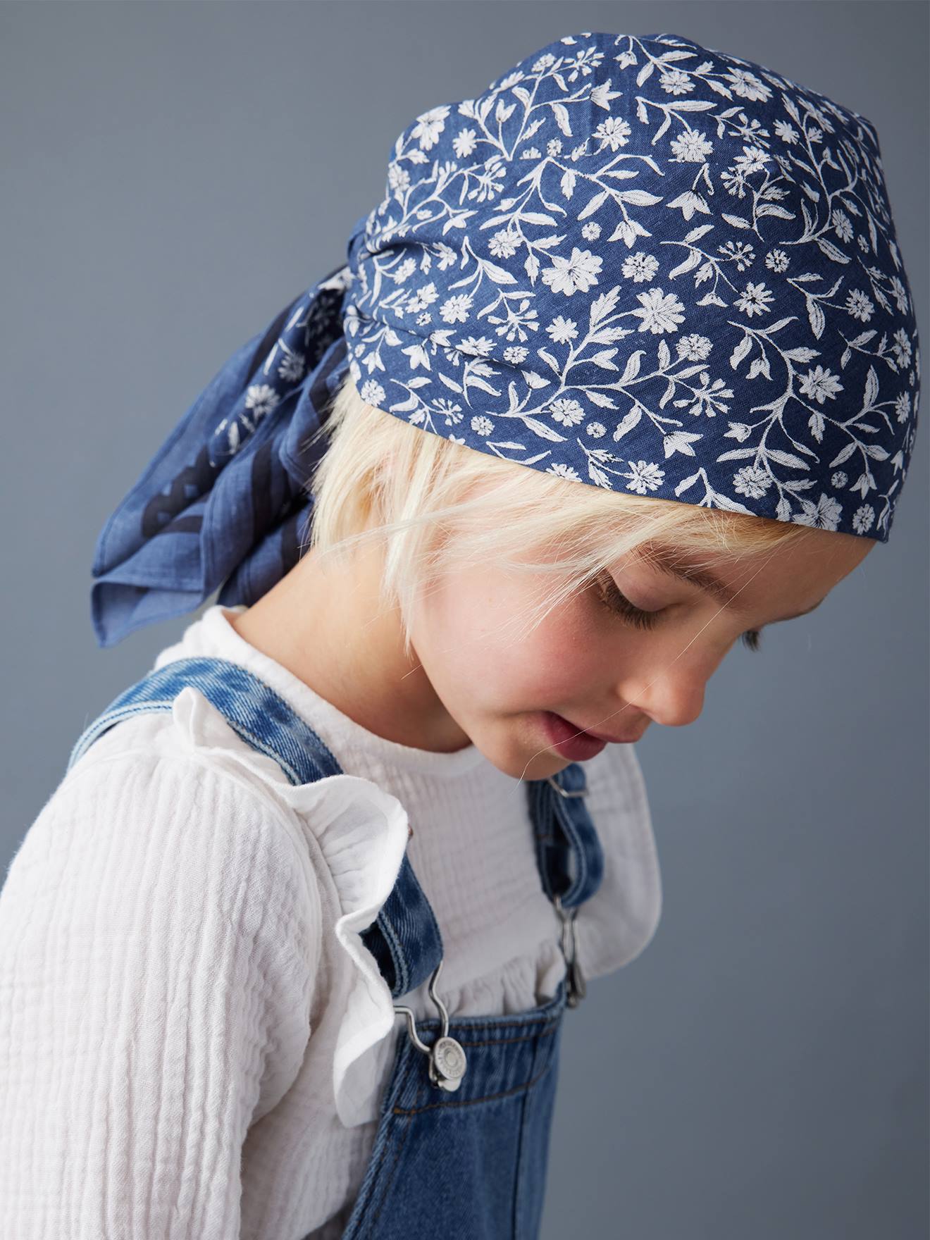 Foulard Carré Imprimé Fleurs Vertbaudet Pour Fille - 100% Coton, Style Printanier Et Girly - 4