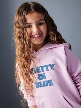 Girls-Cardigans, Jumpers & Sweatshirts-Long Hooded Sweatshirt for Girls