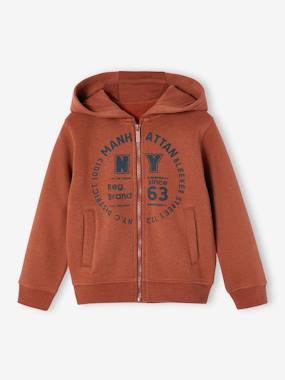 Boys-Cardigans, Jumpers & Sweatshirts-Sweatshirts & Hoodies-Basics Zipped Sports Jacket with Hood for Boys