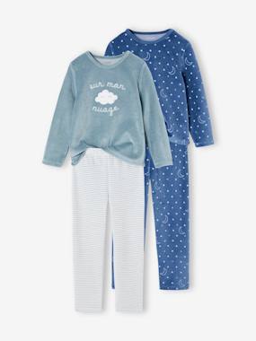 Fille-Pyjama, surpyjama-Lot de 2 pyjamas fille "sur mon nuage" en velours