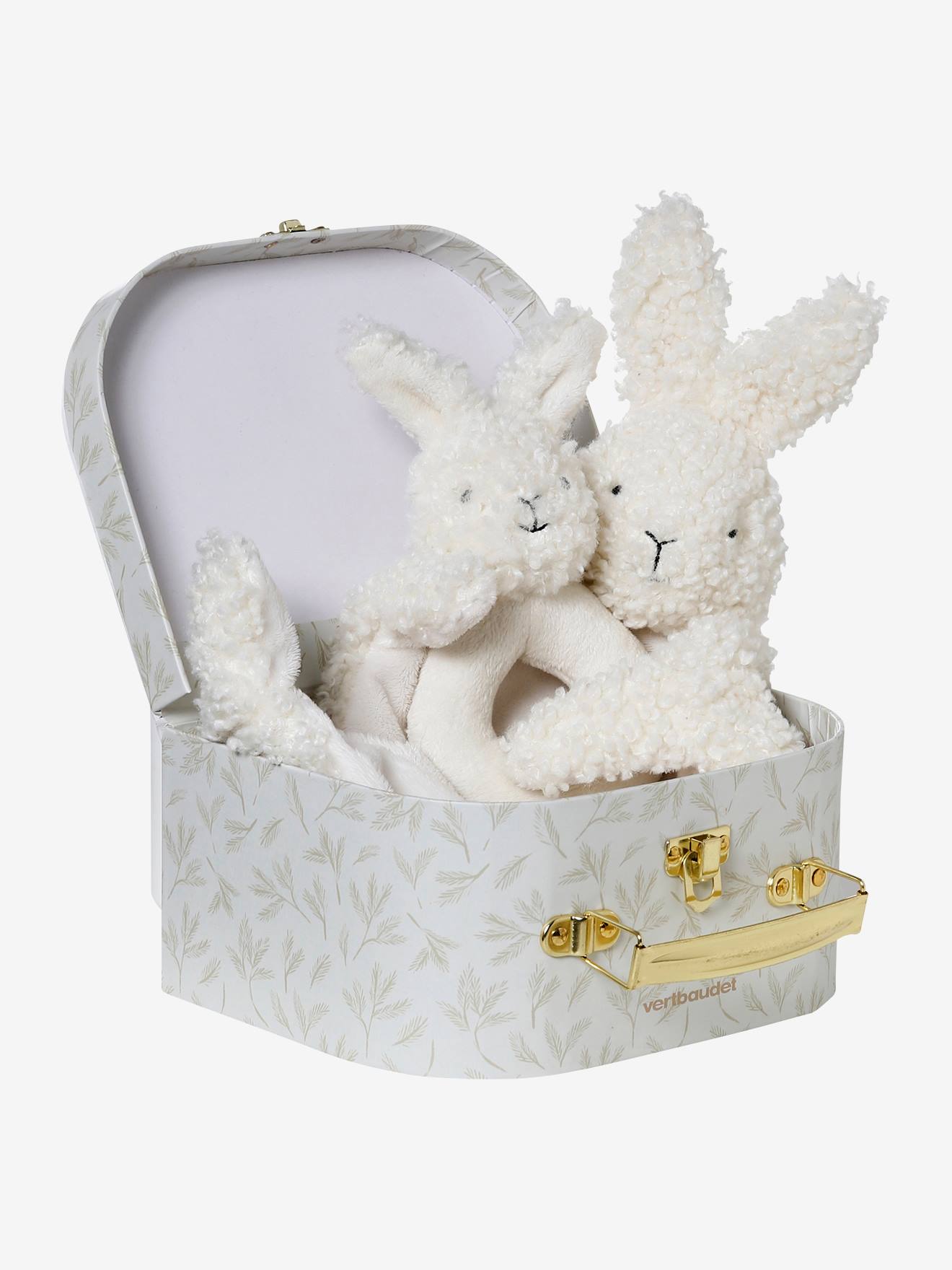 Doudou Lapin Hochet Trousselier Couleur Moutarde Coton Bio 20 Cm Nid D'Ange