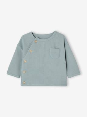 Baby-Jumpers, Cardigans & Sweaters-Honeycomb Sweatshirt with Newborn Special Opening for Babies