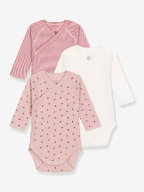 Bébé-Lot de 3 bodies croisés manches longues PETIT BATEAU