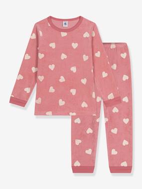 Girls-Nightwear-Long Sleeve Heart Pyjamas for Girls, by Petit Bateau