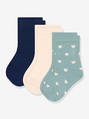 Baby-Socks & Tights-Pack of 3 Pairs of Heart Socks, by PETIT BATEAU