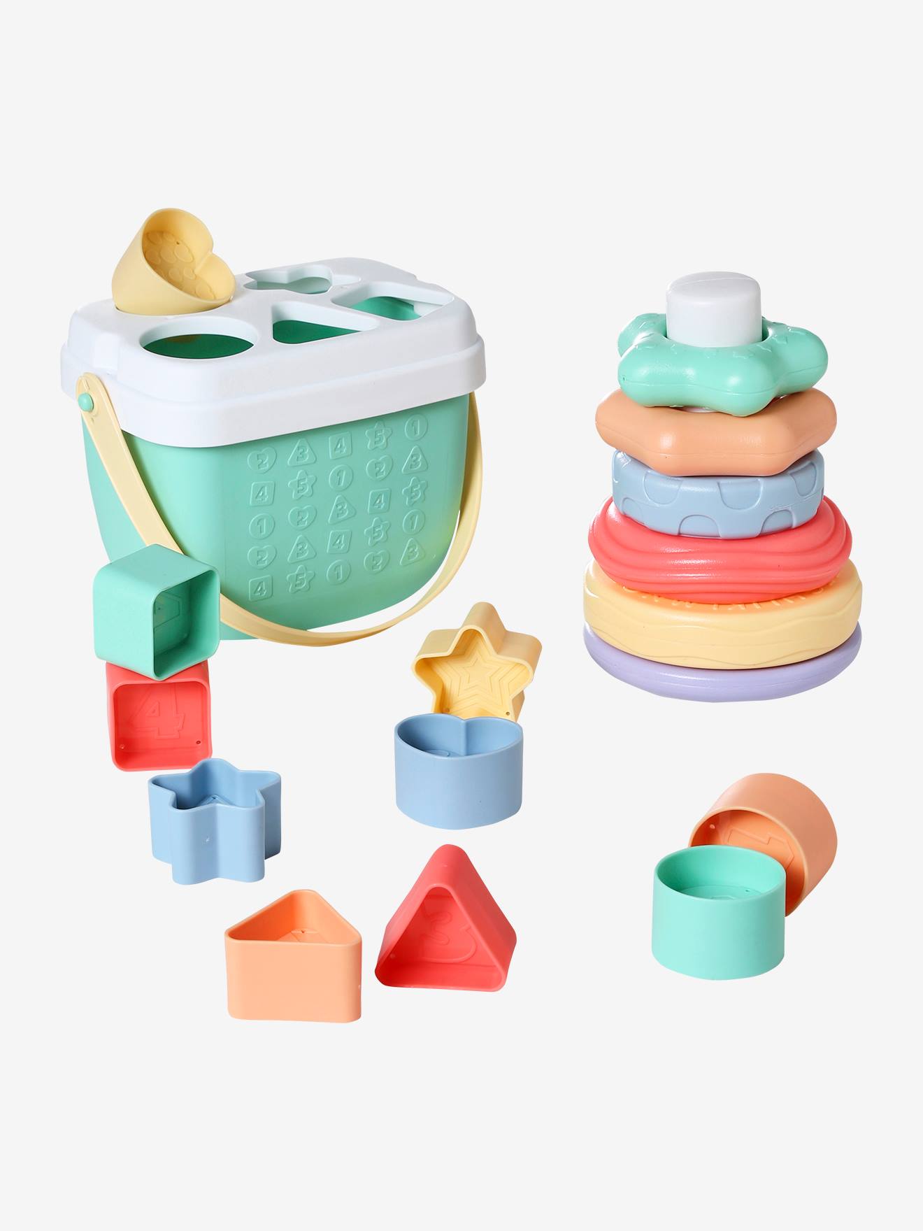 Box Set with Shapes & Stacking Tower - multicoloured, Toys