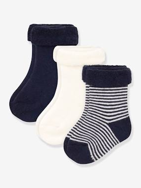 Baby-Socks & Tights-Pack of 3 Pairs of Knitted Socks for Babies, by PETIT BATEAU