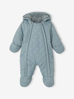 Baby-Outerwear-Padded Unisex Pramsuit, Sherpa Lining, for Babies