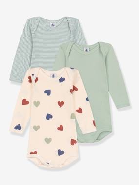 Bébé-Lot de 3 bodies manches longues PETIT BATEAU