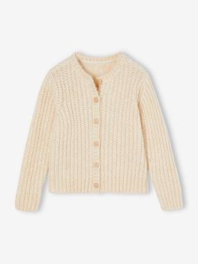 -Loose-Fitting Soft Knit Cardigan for Girls