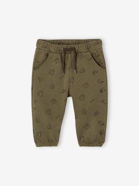 Baby-Trousers & Jeans-Printed Fleece Trousers for Babies