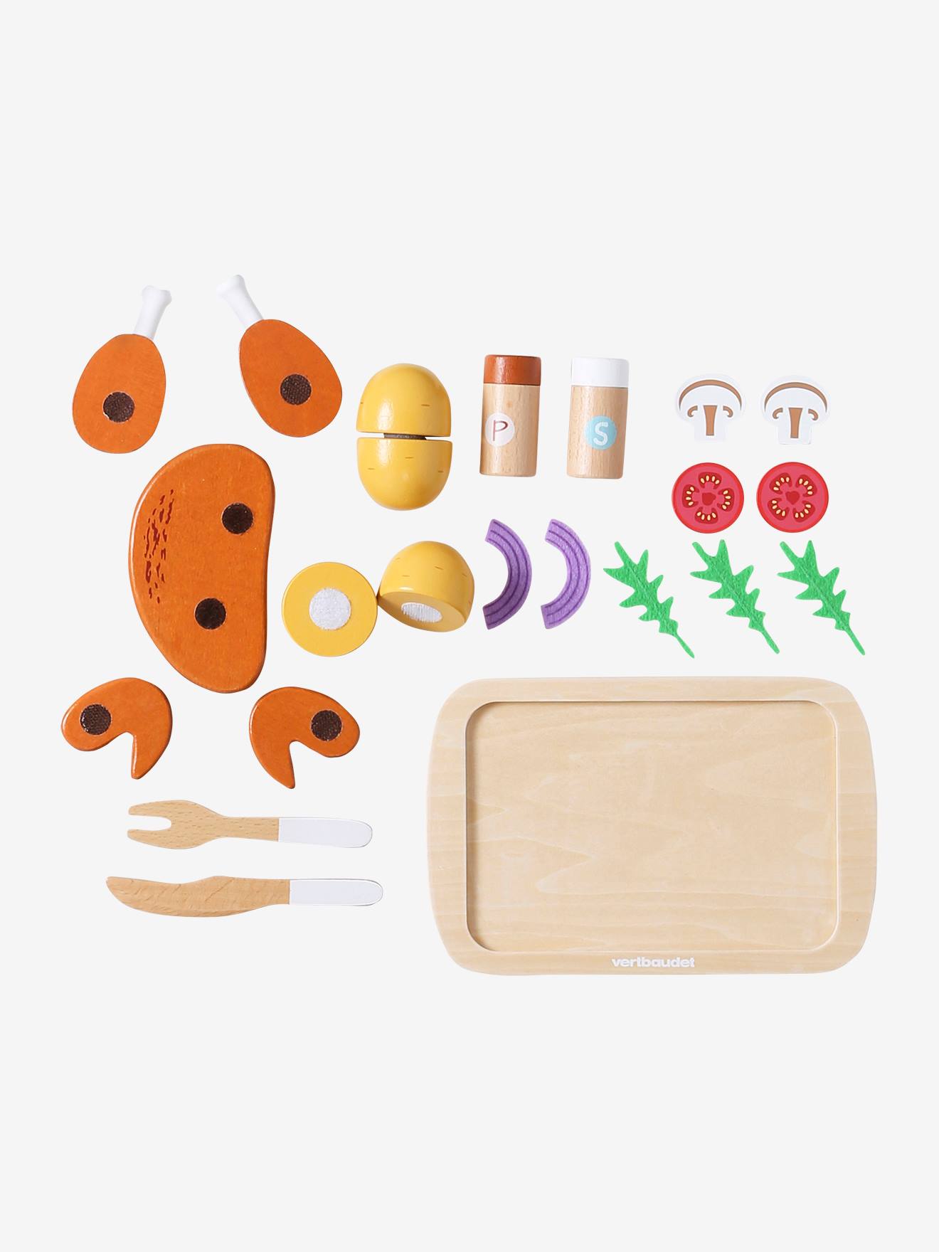 VERTBAUDET Grand Set Petit-Déjeuner – Feutrine Et Bois FSC – 2 Ans+ – Dînette Imitation, Partage, Créativité
