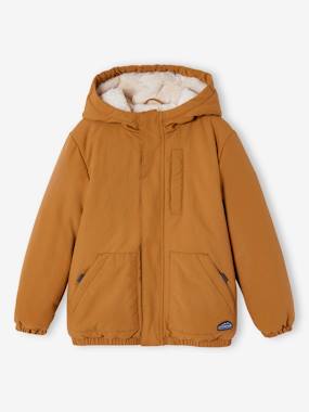 -Ripstop Parka with Faux Fur Lining for Boys