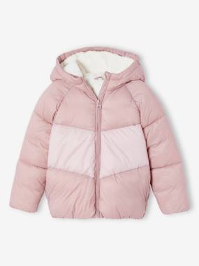 Girls-Coats & Jackets-Hooded Colourblock Jacket for Girls