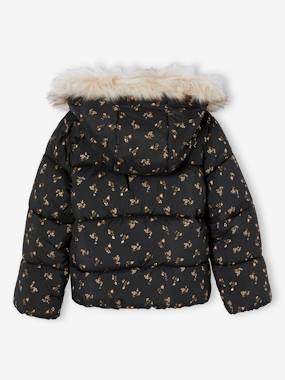 Girls-Coats & Jackets-Padded Jacket with Hood & Polar Fleece Lining for Girls