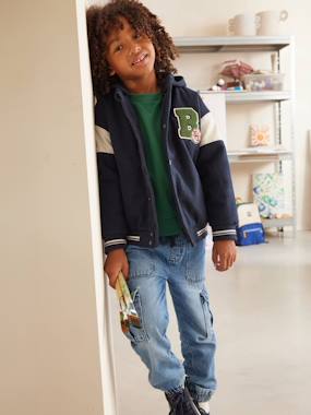 -Varsity Jacket with Detachable Hood, for Boys