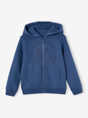 Boys-Sportswear-Basics Zipped Sports Jacket with Hood for Boys