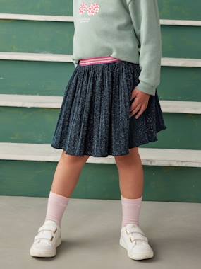 Girls-Pleated Glittery Skirt for Girls