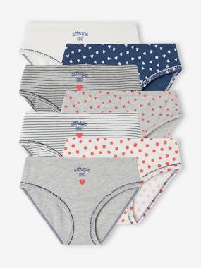 Girls-Pack of 7 Heart Briefs for Girls