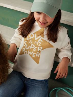 Basics Sweatshirt with Motif for Girls  - vertbaudet enfant