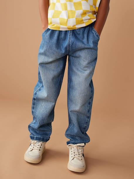 Wide Easy to Slip On Jeans for Boys bleached denim+brut denim+grey+stone - vertbaudet enfant 