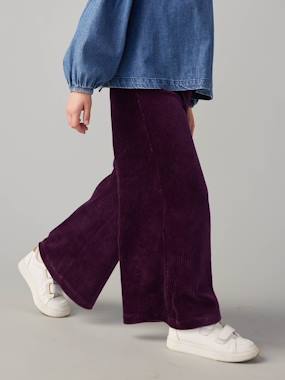 Pantalon fille large en velours   - vertbaudet enfant