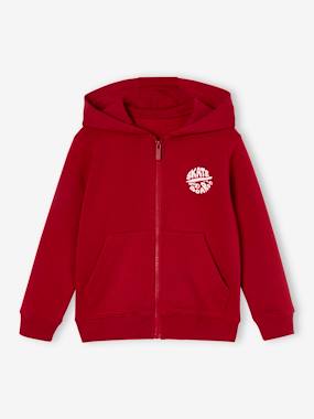 Boys-Cardigans, Jumpers & Sweatshirts-Sweatshirts & Hoodies-Basics Zipped Jacket with Hood for Boys