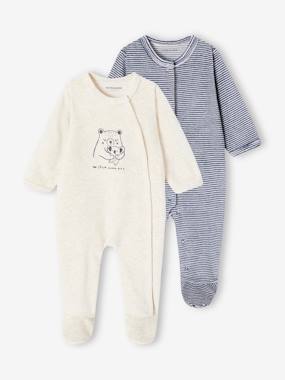 -Pack of 2 Velour Sleepsuits for Babies